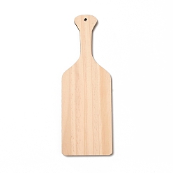 Rectangle Деревянные большие подвески, геометрические прелести, неокрашенными, прямоугольные, 229x80x5 мм, отверстие : 4.5 мм