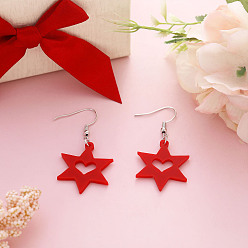 Star of David Акриловые серьги с подвесками ко Дню святого Валентина, платина, звезда Давида, 52x25 мм