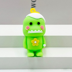 Лайм Пластиковые подвески из пвх, динозавр прелести, желто-зеленые, 55x26 мм