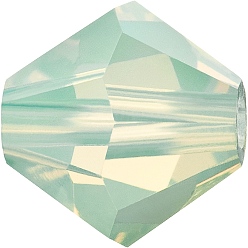 51000 Chrysolite Opal Хрустальные бусины preciosa®, чешский хрусталь, биконус(451 69 302 рондель), 51000 хризолитовый опал, 4 мм, отверстие : 0.8 мм