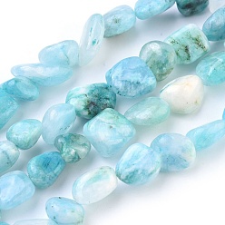 Hemimorphite Natural Hemimorphite Beads Strands, Tumbled Stone, Nuggets, 9~17x9~13mm, Hole: 1mm, about 33~35pcs/strand, 15.3~15.7 inch(39~40cm)