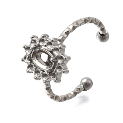 Нержавеющая Сталь Цвет Овальные 304 компоненты регулируемого манжетного кольца из нержавеющей стали, настройки зубчатых колец, цвет нержавеющей стали, лоток : 6x3.5 мм, овальный : 12x10x1.5 mm