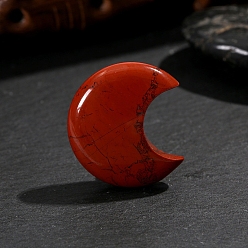 Красный Камень Массажер из натурального красного яшмового пальмового камня, Камень беспокойства для терапии беспокойства, луна, 30x25x8 мм
