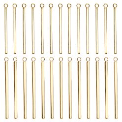 Golden 24Pcs 2 Styles 304 Stainless Steel Pendants, Bar, Golden, 33~43x1.5~2x1.5~2mm, Hole: 1.8~2mm, 12pcs/style