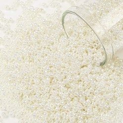 (122) Opaque Luster Navajo White Тохо 11/0 круглые бусины, японский бисер, (122) непрозрачный глянец белый навахо, 2.2 мм, отверстие : 0.8 мм, Около 5555 шт / 50 г