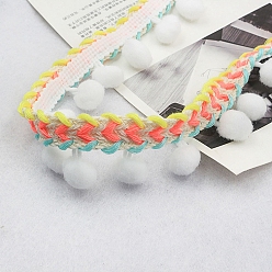 Белый Лента с бахромой и кисточкой из полиэстера в этническом стиле, для одежды, украшение занавеса, белые, 1-3/8 дюйм (35 мм)