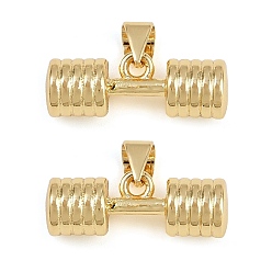 Золотой Латунные подвески, гантель, долговечный, без кадмия и без свинца, стойки покрытие, золотые, 7x19.5x6.5 мм, отверстие : 4x3.5 мм