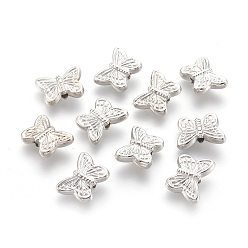 Платина CCB пластиковые шарики, бабочка, платина, 11x15x5 мм, отверстие : 2 мм