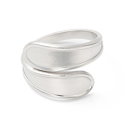 Нержавеющая Сталь Цвет Не тускнеет 304 открытое кольцо-манжета из нержавеющей стали в форме капли для женщин, цвет нержавеющей стали, размер США 8 1/2 (18.5 мм)