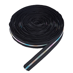 Черный Аксессуары для одежды, молния закрытая пвх, нейлоновой тканью, чёрные, 3.1x0.25 см