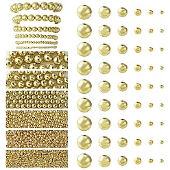 Золотой CCB пластиковые шарики, для изготовления ювелирных изделий DIY, круглые, золотые, 3x2.5 мм, отверстие : 1.2 мм