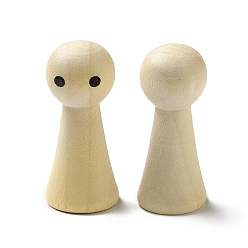 Бежевый Незаконченные деревянные куклы-колышки демонстрируют украшения, для рисования ремесленных художественных проектов, бежевые, 15x34 мм