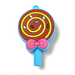 Темно-Голубой Подвески из ПВХ в форме конфет, глубокое синее небо, 57x34.5x14.5 мм, отверстие : 4 мм