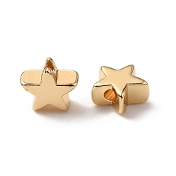 Золотой Латунные бусины, звезда, золотые, 5.5x6x3 мм, отверстие : 1.2 мм