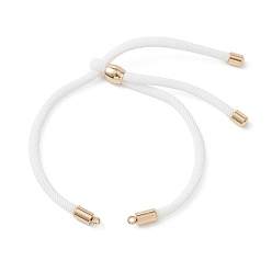 Белый 3Мм круглый нейлоновый витой шнур для изготовления браслета-слайдера, с 304 концом корда из нержавеющей стали, золотые, белые, 9-5/8 дюйм (24.5 см)