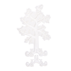 Blanco Moldes del silicón del soporte de exhibición de la joyería de la forma del árbol del árbol, moldes de resina, para resina uv, fabricación artesanal de resina epoxi, blanco, 240x160x7 mm