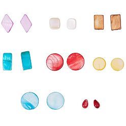 Mixed Color Freshwater Shell Beads, Mixed Shapes, Mixed Color, 8.2x8.2x2.7cm, 160pcs/box