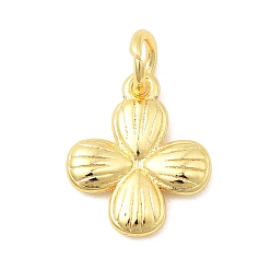 Настоящее золото 18K Латунь прелести, цветок, долговечный, стойки покрытие, с целью перехода в кольце, реальный 18 k позолоченный, 13.5x11.5x2 мм, отверстие : 3.2 мм