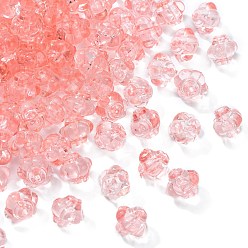 Светло-Коралловый Прозрачные акриловые бусины, фонарь, свет коралловый, 8.5x10x9.5 мм, отверстие : 1.5 мм, Около 1290 шт / 500 г
