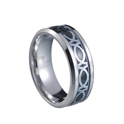 Нержавеющая Сталь Цвет Старинное кольцо из нержавеющей стали с переплетенными знаками бесконечности, широкое кольцо для мужчин и женщин, цвет нержавеющей стали, 8 мм, размер США 11 (20.6 мм)