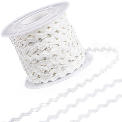 Белый Отделка из полиэстера волнистой бахромой, изгибающая волну кружевная лента, для шитья одежды и художественного оформления, белые, 1/8 дюйм (3 мм), около 25 ярдов