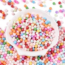 (52) Непрозрачная лаванда Непрозрачная выпечка окрашены стеклянные бусины, круглые, разноцветные, 5.5x4.5~5 мм, отверстие : 1 мм, Около 2500 шт / фунт