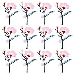 Pink 12 Stück Polyester-Baumwolle, computergesteuertes Stickgarn, zum Aufbügeln oder Aufnähen, Stoffapplikationen, Blume, rosa, 90x70x1.5 mm