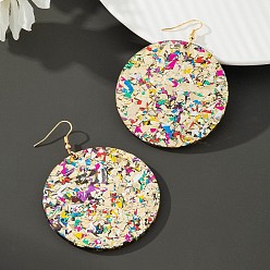 Кукурузный Шелк Акриловые блестящие серьги-подвески для женщин, плоско-круглые, цвет колоса кукурузы, 75x50 мм