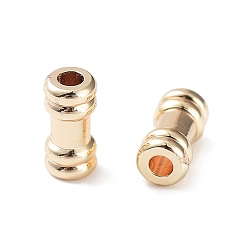 Light Gold Латунная бусина с покрытием стойки, без кадмия и без свинца, долговечный, колонка, золотой свет, 6x3 мм, отверстие : 1.4 мм