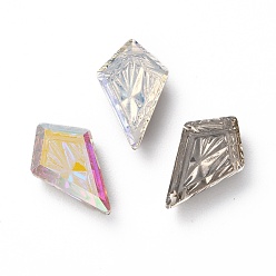 (52) Непрозрачная лаванда Стеклянные кабошоны с тиснением k9 и стразами, с покрытием на задной стороне, с покрытием на задной стороне, воздушный змей, разноцветные, 13x8.3x3.5 мм