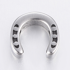 Antik Silber Farbe 304 Edelstahlkugeln, Hufeisen, Antik Silber Farbe, 9x10x3 mm, Bohrung: 2 mm