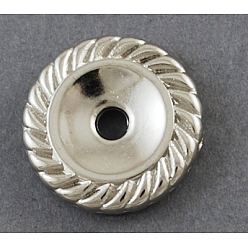 Серебро CCB пластиковые шарики, плоско-круглые, никель, серебряные, 14x2 мм, отверстие : 3 мм