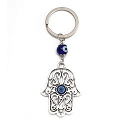 Hamsa Hand Сплав брелки, подвески лэмпворк со сглазом, хамса рука, 12x3.6 см