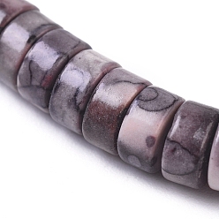 чертополох Синтетические руды, Heishi бусы, окрашенные, плоско-круглые, чертополох, 6x4 мм, отверстие : 1 мм, около 126 шт / нитка, 14.96 дюйм (38 см)