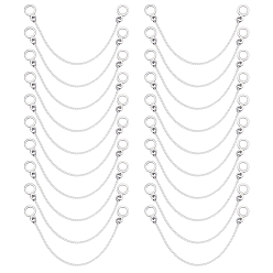 Платиновый & Цвет Нержавейки 20шт. железные цепи для одежды, с 304 кольцами для подвешивания из нержавеющей стали, платины и нержавеющая сталь цвет, 134 мм