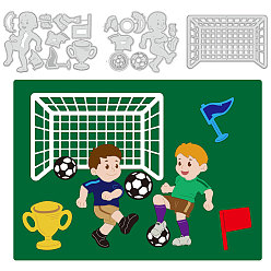 Football Спортивная тема трафареты для резки углеродистой стали, для diy scrapbooking, Фотоальбом, декоративная бумага для тиснения, цвет нержавеющей стали, Футбол, 114~124x83~94x0.8 мм, 3 шт / комплект