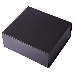 Черный Складные прямоугольные подарочные футляры для хранения бумаги, шкатулки для хранения ювелирных изделий с магнитными крышками, чёрные, 20x18.2x8.3 см