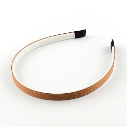 Сиена Обычные головные уборы аксессуары для волос пластиковые выводы для волос, с зубами, с Grosgrain ленты, цвет охры, 110~114x9~9.5 мм