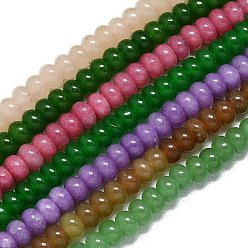 (52) Непрозрачная лаванда Натуральный Malaysia нефритовые бусы пряди, окрашенная и подогревом, рондель, разноцветные, 6~6.5x3.8~4.5 мм, отверстие : 0.9~1 мм, около 92~94 шт / нитка, 14.96''~15.35'' (38~39 см)