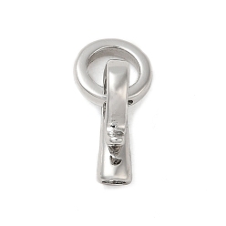Plaqué Platine Véritable Laiton replier fermoirs, sans cadmium et sans nickel et sans plomb, anneau, Platine plaqué, anneau: 9x2 mm, trou: 0.9 mm; fermoirs: 14x7x4 mm, diamètre intérieur: 2.5x2 mm