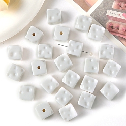 Белый Непрозрачные акриловые бусины, кубические, белые, 14x14x14 мм