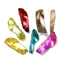 (52) Непрозрачная лаванда Большие подвески из натуральной ракушки акоя, окрашенные распылением, самородки прелести, разноцветные, 35.5~55x8~20x4~12 мм, отверстие : 1.2 мм