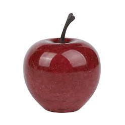 Темно-Красный Скульптура из натурального мрамора, витрина, украшения, для домашнего офисного стола, яблоко, темно-красный, 50 мм