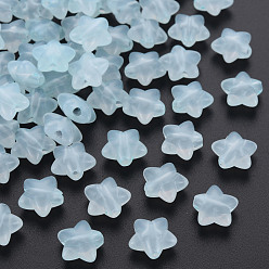 Светло-Синий Прозрачные акриловые бусины, имитация желе, звезда, голубой, 10x10.5x6 мм, отверстие : 1.6 мм, Около 1690 шт / 500 г