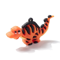 Коралловый Пластиковые подвески из ПВХ, для изготовления брелка, динозавр, коралл, 36x67~73x19 мм, отверстие : 3.5 мм