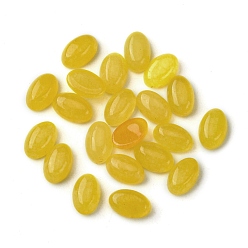 Белый Нефрит Натурального белого нефрита кабошонов, овальные, окрашенные, золотые, 6x4x2~2.5 мм