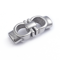 Antique Silver Retro 304 Stainless Steel Links, for Leather Cord Bracelets Making, Bow Tie, Antique Silver, 13.5x33x7mm, Hole: 4x8mm