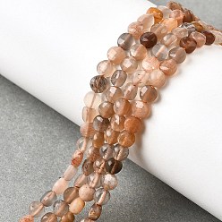 Multi-Moonstone Нити из натуральных бусин из нескольких лунных камней, граненый квадратный разрез, плоско-круглые, 4x2.5 мм, отверстие : 0.7 мм, около 111 шт / нитка, 15.24'' (38.7 см)