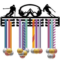 Human Модная железная вешалка для медалей, настенная стойка для дисплея, 3-линия, с винтами, чёрные, катание на коньках, человек, 150x400 мм, отверстие : 5 мм