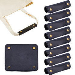 Noir 10pièces de protections pour poignées de bagages en simili cuir, rectangle, noir, 102x121x1.5~5mm